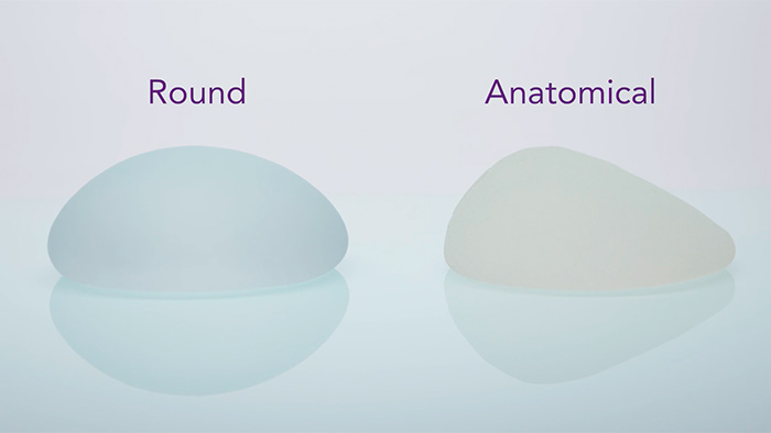 Anatomiske eller runde brystproteser (runde/dråpeformete)