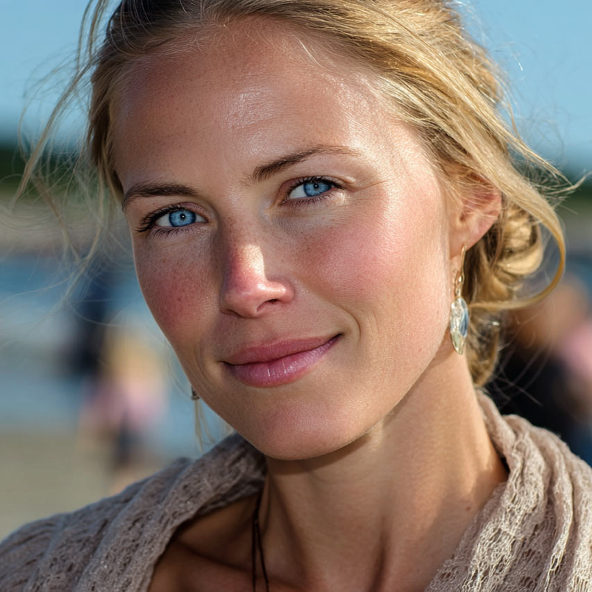 kvinne med tunge øyelokk