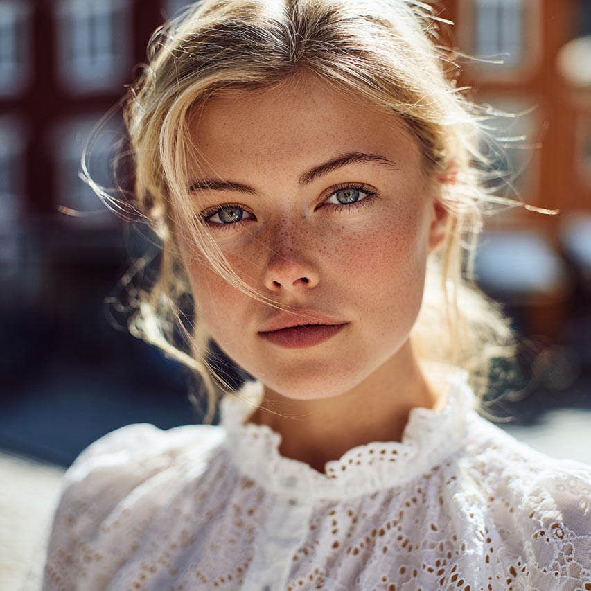 kvinne etter brystforstørrelse via armhulen