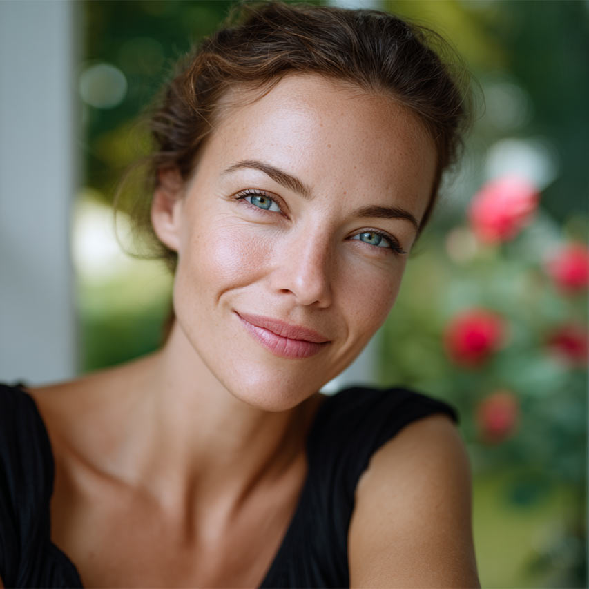 kvinne etter plastisk kirurgi