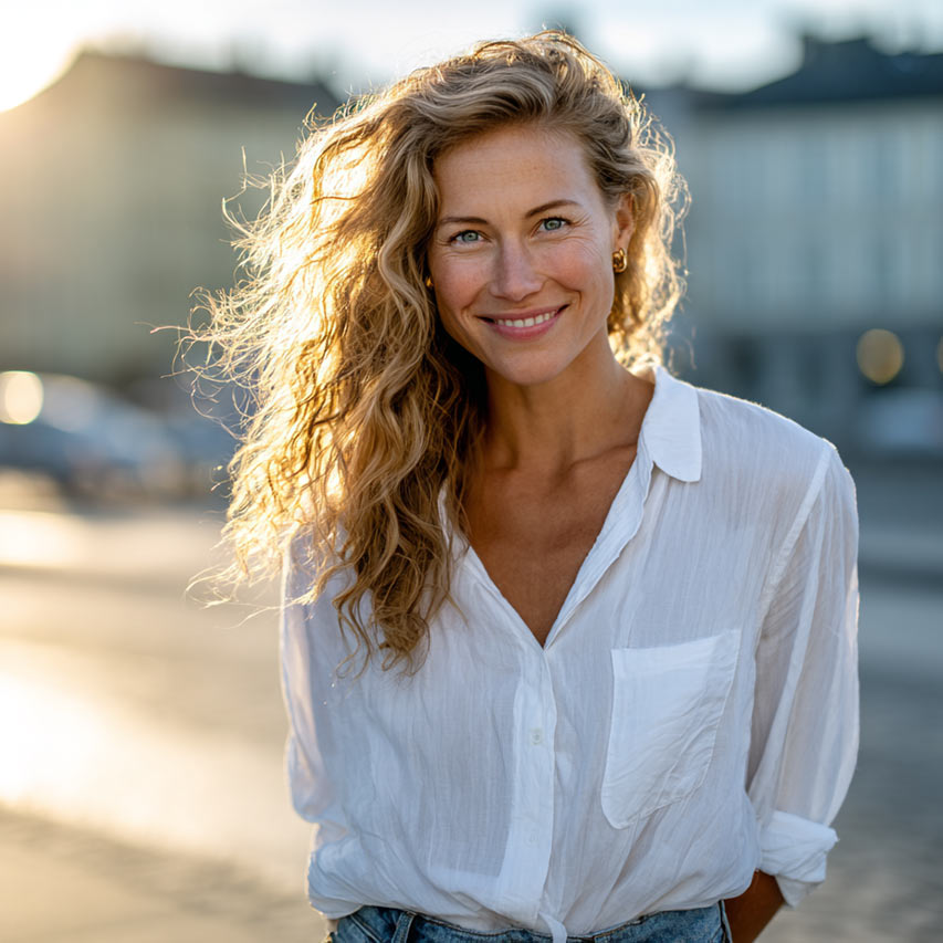 kvinne etter laserbehandling