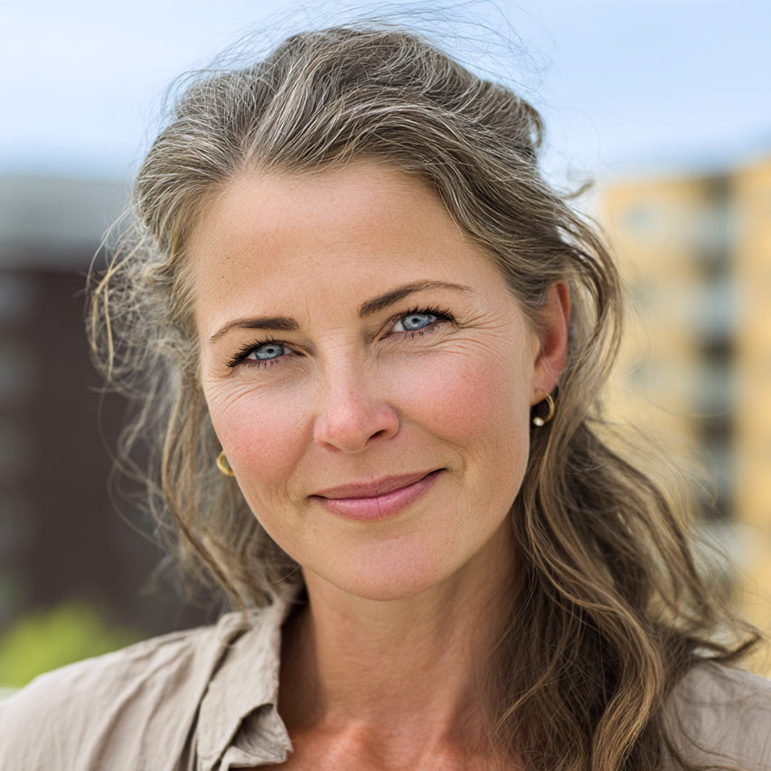 kvinne etter ansiktsløft